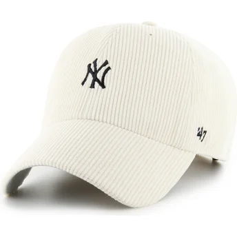 Cap zaobljena beige adjustable strap Clean Up Cord Base Runner New York Yankees MLB 47 Brand