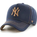 47-brand-curved-brim-mvp-dt-contrast-stitch-new-york-yankees-mlb-navy-blue-and-brown-adjustable-cap