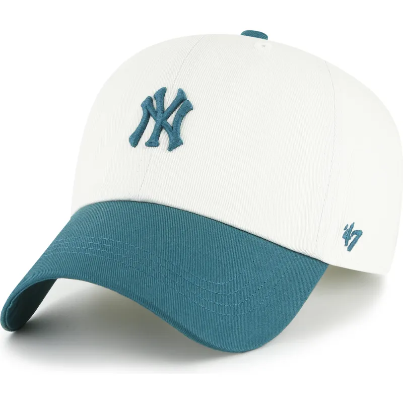 cap-zaobljena-beige-adjustable-strap-clean-up-contemporary-two-tone-new-york-yankees-mlb-47-brand