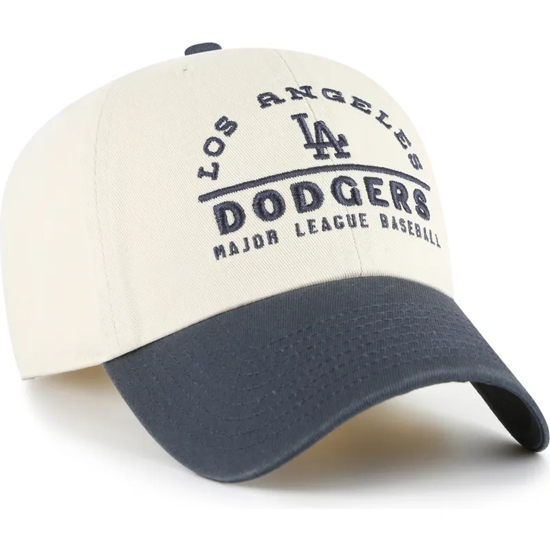 47-brand-curved-brim-clean-up-windham-los-angeles-dodgers-mlb-beige-and-navy-blue-adjustable-cap