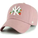 47-brand-curved-brim-clean-up-icon-alt-strawberry-new-york-yankees-mlb-pink-adjustable-cap