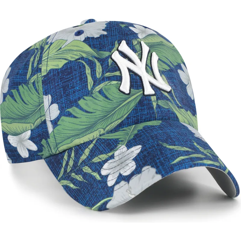 cap-zaobljena-navy-blue-adjustable-strap-clean-up-beach-side-new-york-yankees-mlb-47-brand