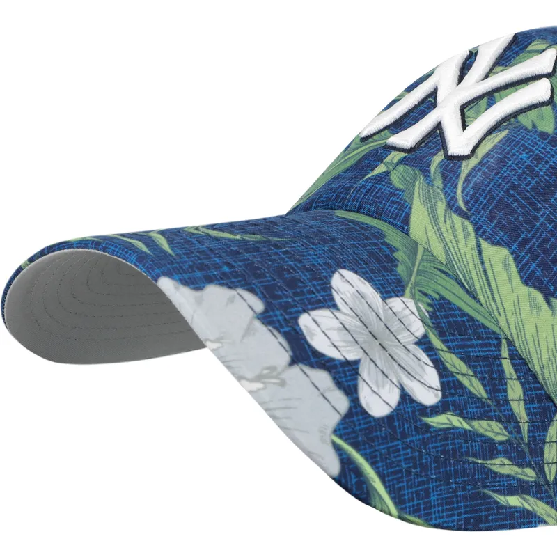 cap-zaobljena-navy-blue-adjustable-strap-clean-up-beach-side-new-york-yankees-mlb-47-brand