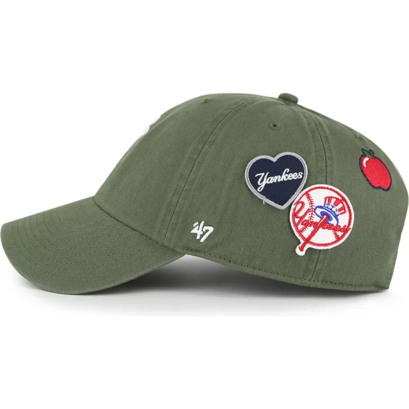 kapa-zaobljena-zelena-podesiv-clean-up-badges-new-york-yankees-mlb-47-brand