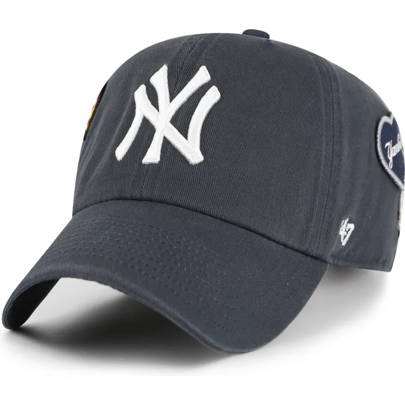 kapa-zaobljena-mornarsko-plava-podesiv-clean-up-badges-vintage-new-york-yankees-mlb-47-brand