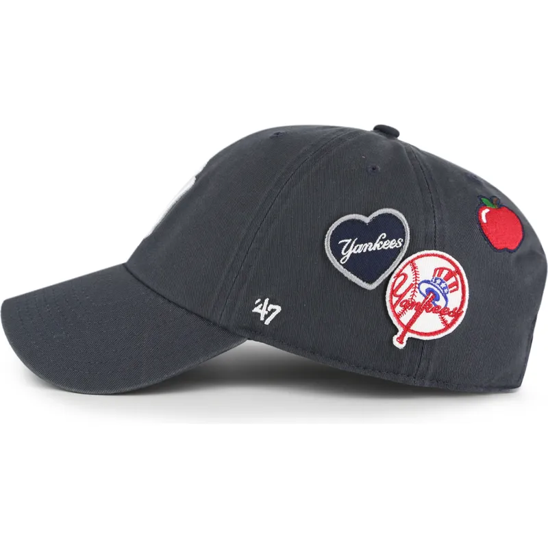 kapa-zaobljena-mornarsko-plava-podesiv-clean-up-badges-vintage-new-york-yankees-mlb-47-brand
