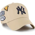 47-brand-curved-brim-clean-up-badges-new-york-yankees-mlb-khaki-adjustable-cap