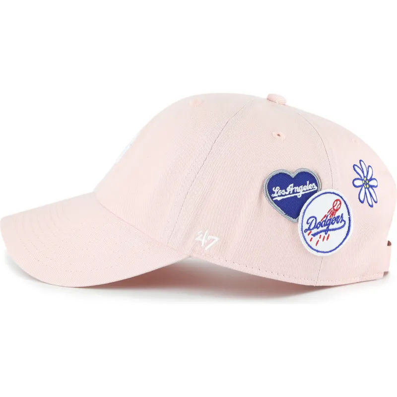 cap-zaobljena-pink-adjustable-strap-clean-up-badges-los-angeles-dodgers-mlb-47-brand