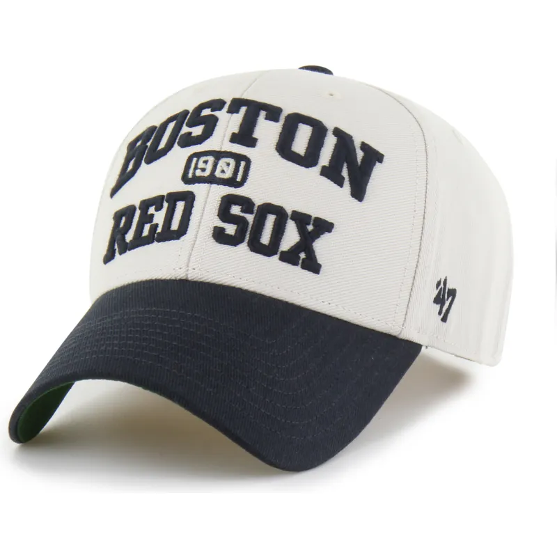 cap-zaobljena-beige-adjustable-strap-mvp-broke-line-boston-red-sox-mlb-47-brand