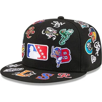 Kapa ravna crna prilagođena 59FIFTY All Over MiLB New Era