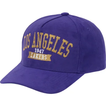 Kapa zaobljena ljubičasta snapback Shady Suede Pro Los Angeles Lakers NBA Mitchell & Ness