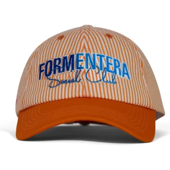 Pica Pica Curved Brim Formentera Social Club 1 Searsucker Orange Adjustable Cap