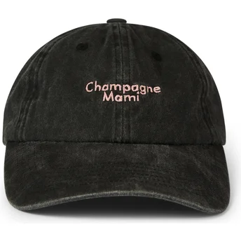 Kape zaobljena crna podesiva traka Champagne Mami Washed Pica Pica