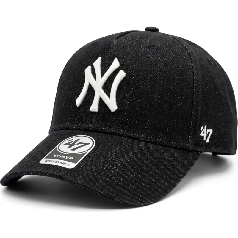 kape-zaobljena-crna-snapback-mvp-dt-denim-new-york-yankees-mlb-47-brand
