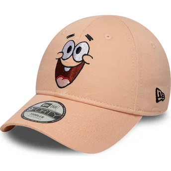 Kapa zaobljena ružičasta podesiv za djecu 9FORTY Face SpongeBob i Patrick Zvijezda New Era