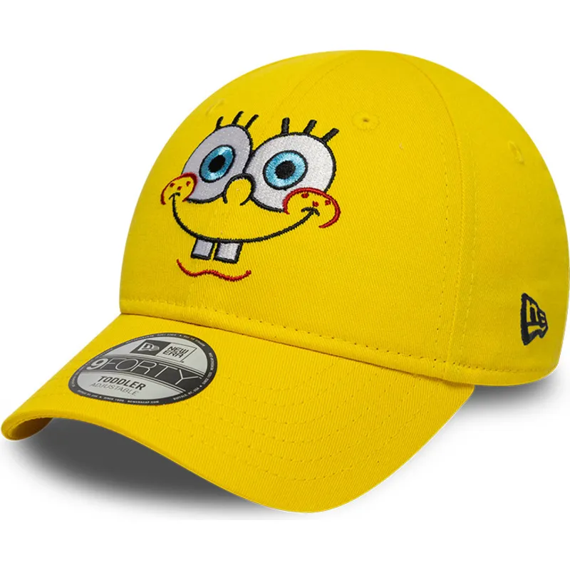 kape-zaobljena-zuta-podesiva-traka-za-djecu-9forty-face-bob-esponja-new-era