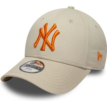 Kapa zaobljena bež podesiv za djecu 9FORTY League Essential New York Yankees MLB New Era