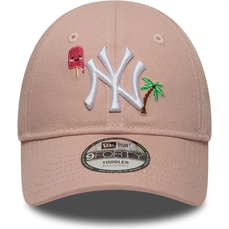 kapa-zaobljena-ruzicasta-podesiv-za-djecu-9forty-summer-icon-new-york-yankees-mlb-new-era