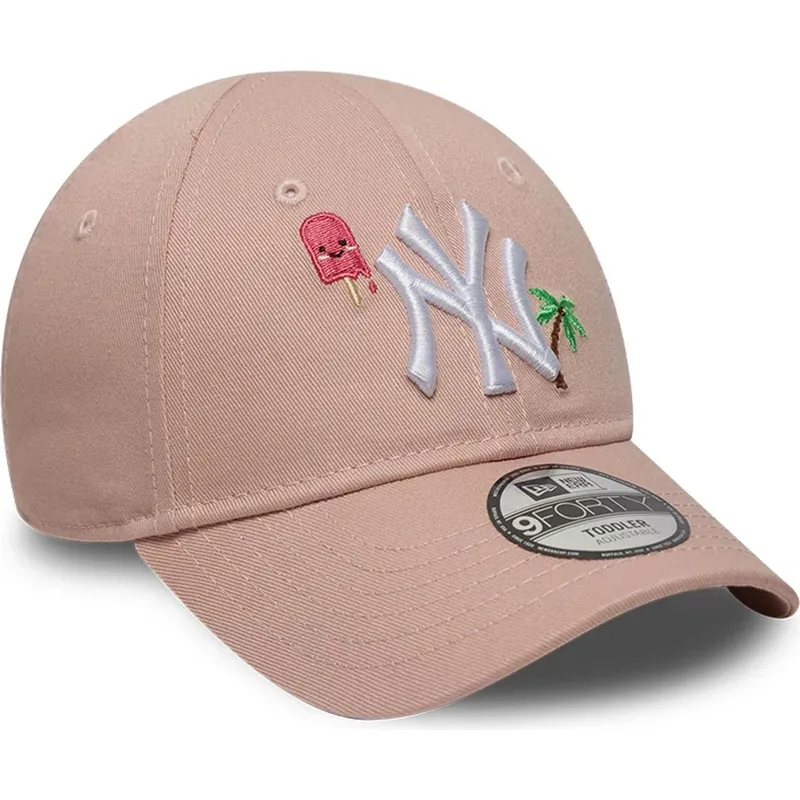 kapa-zaobljena-ruzicasta-podesiv-za-djecu-9forty-summer-icon-new-york-yankees-mlb-new-era