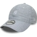 kapa-zaobljena-mornarsko-plava-podesiv-9twenty-seersucker-new-york-yankees-mlb-new-era