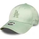 kape-zaobljena-zelena-podesiva-traka-9forty-bow-back-satin-los-angeles-dodgers-mlb-new-era