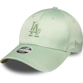Kape zaobljena zelena podesiva traka 9FORTY Bow Back Satin Los Angeles Dodgers MLB New Era