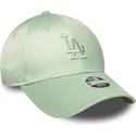 kape-zaobljena-zelena-podesiva-traka-9forty-bow-back-satin-los-angeles-dodgers-mlb-new-era
