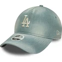 new-era-curved-brim-women-9twenty-a-frame-denim-los-angeles-dodgers-mlb-blue-adjustable-cap