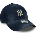 kape-zaobljena-mornarsko-plava-podesiva-traka-9twenty-a-frame-denim-new-york-yankees-mlb-new-era
