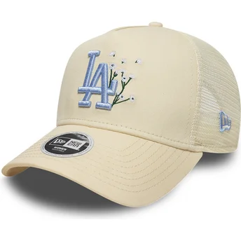 Cap zaobljena beige snapback 9FORTY A Frame Floral Los Angeles Dodgers MLB New Era