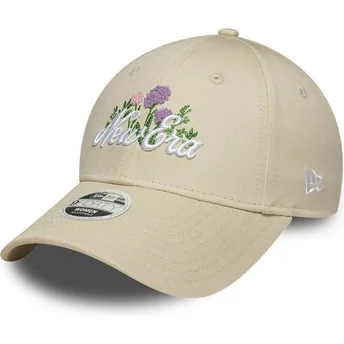 Kape zaobljena bež podesiva traka 9FORTY Beaded New Era