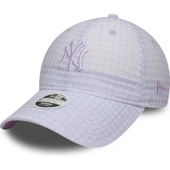 Cap zaobljena violet adjustable strap 9TWENTY Seersucker New York Yankees MLB New Era