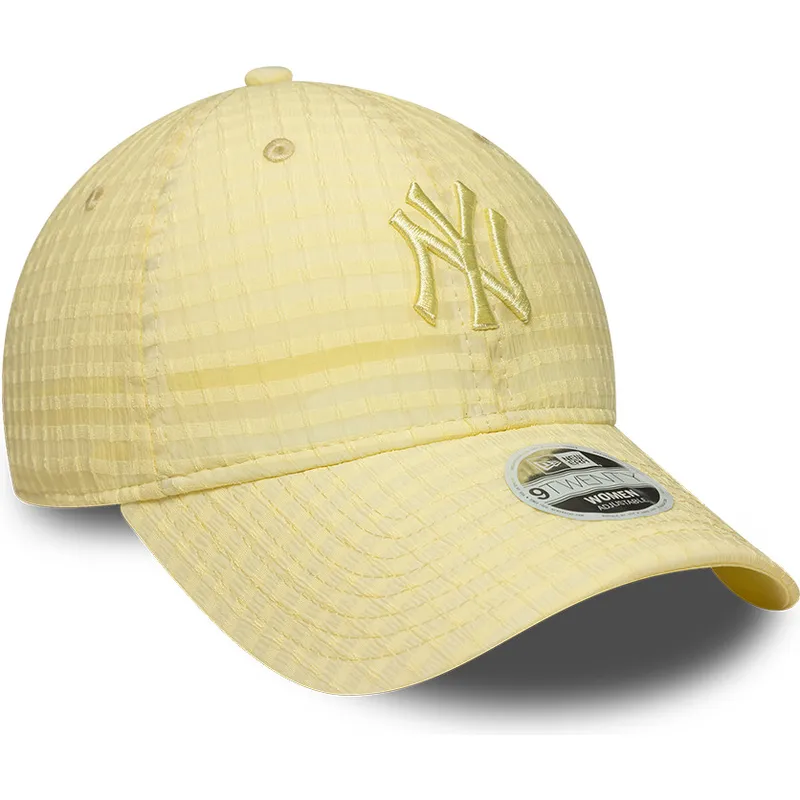 cap-zaobljena-yellow-adjustable-strap-9twenty-seersucker-new-york-yankees-mlb-new-era