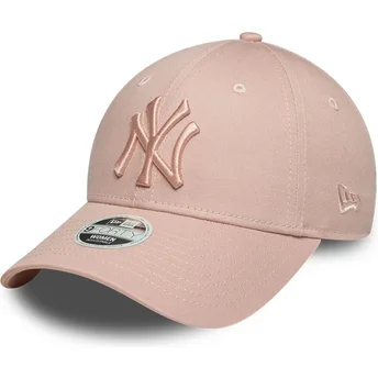 Kapa zaobljena ružičasta podesiva traka 9FORTY League Essential New York Yankees MLB New Era