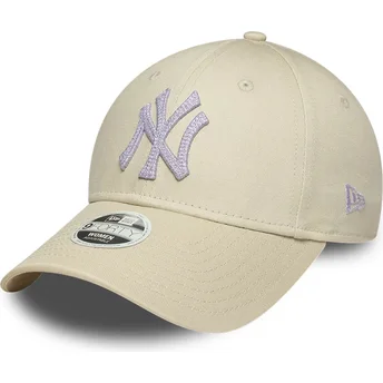 Cap zaobljena beige adjustable strap 9FORTY Metallic New York Yankees MLB New Era