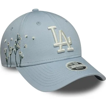 New Era Curved Brim Women 9FORTY Floral Icon Los Angeles Dodgers MLB Blue Adjustable Cap