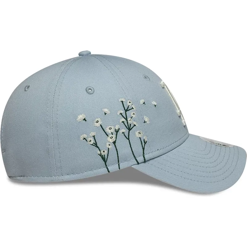 new-era-curved-brim-women-9forty-floral-icon-los-angeles-dodgers-mlb-blue-adjustable-cap