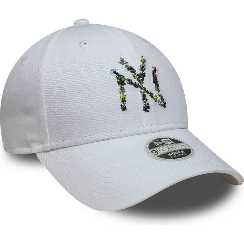 new-era-curved-brim-women-9forty-floral-infill-new-york-yankees-mlb-white-adjustable-cap