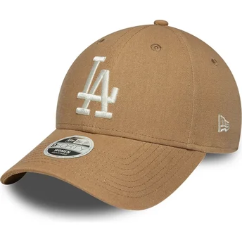 Kapa zaobljena smeđa podesiv 9FORTY Linen Los Angeles Dodgers MLB New Era