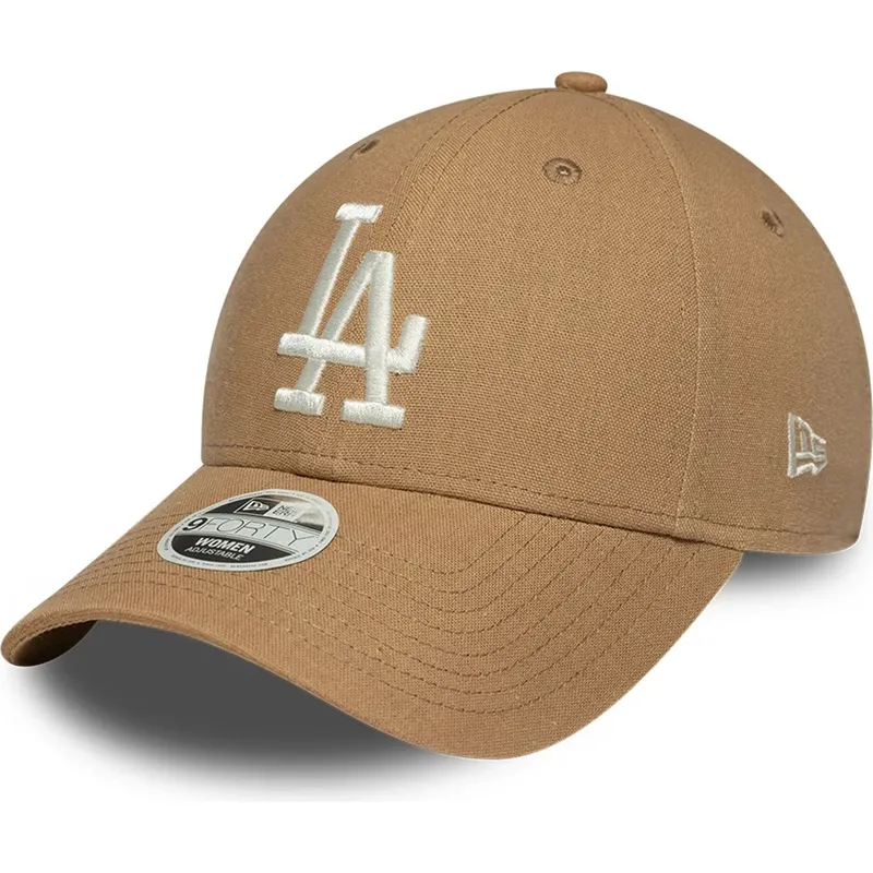 kapa-zaobljena-smeda-podesiv-9forty-linen-los-angeles-dodgers-mlb-new-era
