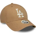 kapa-zaobljena-smeda-podesiv-9forty-linen-los-angeles-dodgers-mlb-new-era