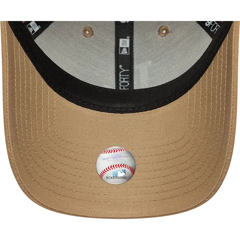 kapa-zaobljena-smeda-podesiv-9forty-linen-los-angeles-dodgers-mlb-new-era