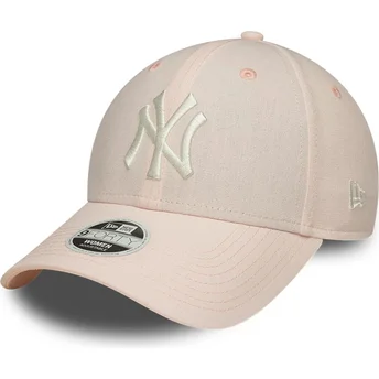 Cap zaobljena pink adjustable strap claro 9FORTY Linen New York Yankees MLB New Era