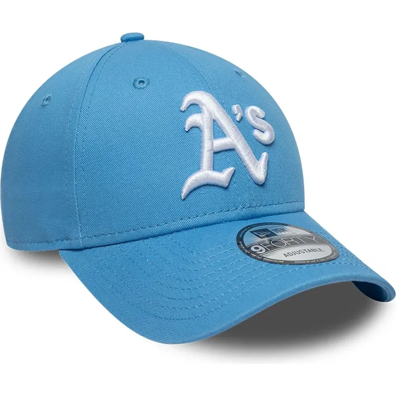 new-era-curved-brim-9forty-league-essential-oakland-athletics-mlb-light-blue-adjustable-cap