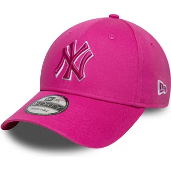 Cap zaobljena pink adjustable strap 9FORTY Team Outline New York Yankees MLB New Era