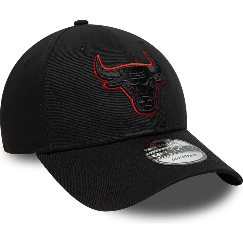 kapa-zaobljena-crna-podesiv-9forty-team-outline-chicago-bulls-nba-new-era