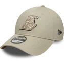 cap-zaobljena-beige-adjustable-strap-9forty-team-outline-los-angeles-lakers-nba-new-era