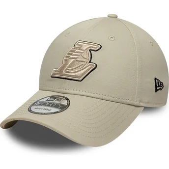 Cap zaobljena beige adjustable strap 9FORTY Team Outline Los Angeles Lakers NBA New Era
