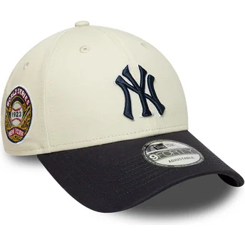 Cap zaobljena beige adjustable strap 9FORTY World Series New York Yankees MLB New Era