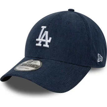New Era Curved Brim 9FORTY Soft Cord Los Angeles Dodgers MLB Navy Blue Adjustable Cap